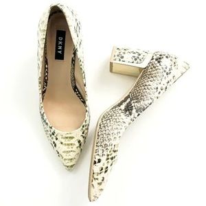 DKNY Snakeskin Heels - Cream and Black